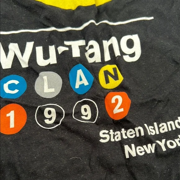 Wu-Tang Black and Yellow Short Sleeve Tee with Bold Logo - Picture 4 of 4